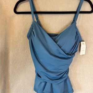 Beautiful women’s blue peplum swim top.  NWT